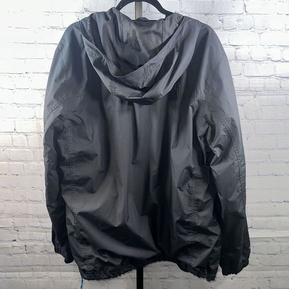 🧥 Eddie Bauer Men’s Gray Lightweight Hooded Windbreaker Jacket Sz Tall Large TL - Picture 4 of 4